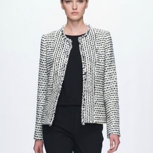 ANN MASHBURN Monochrome Striped Blazer